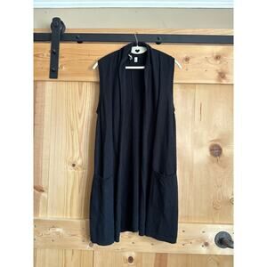 Kinross Cashmere Black Vest Cardigan Sweater Women’s Medium